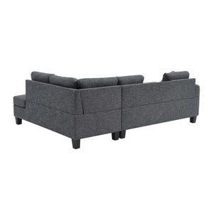 English Elm Camden Power Sectional Sofa with Storage Ottoman, Gray Tufted Polyester, USB/Outlet, Tray Table B343S00031