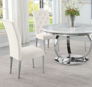 English Elm Modern Velvet Dining Chair Set Of 2 - Chic Tufted Accent Chairs With Chrome Legs For Stylish Comfort B011P353126