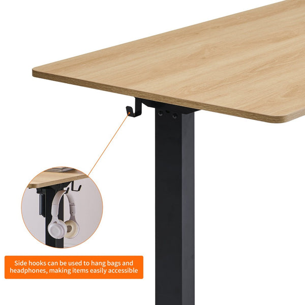 English Elm Electric Standing Desk Mahogany Steel Frame Sit Stand Home Office Workstation Amber+Graphite,Natural Wood W1769P415271