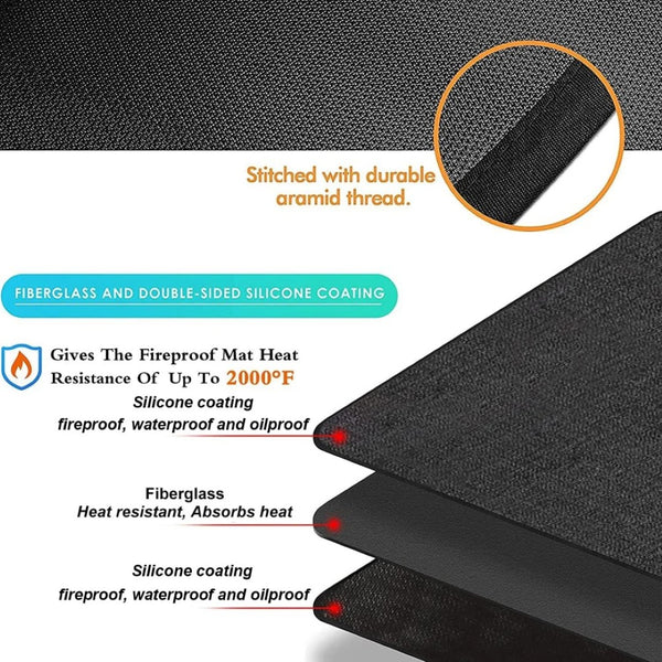 English Elm 65 X 48 Inch Silicone Fiberglass Grill Mat Outdoor Deck Patio Fire Pit Protector W2181P481267