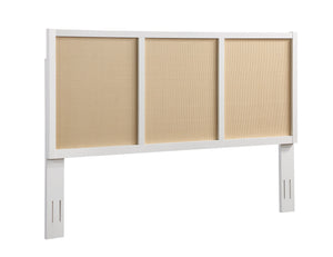 English Elm Barkley King Headboard - Coastal White Cane & Solid Wood Design With Adjustable Height For Versatility B050P393054