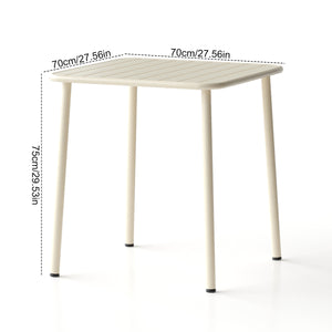 English Elm Sera outdoor square table - waterproof metal courtyard bistro table for balcony, villa, versatile seating Retro White W3318P306363