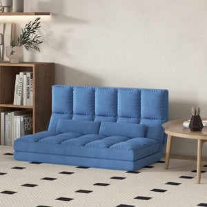 English Elm Homcom Versatile Convertible Sofa Chair Bed, Adjustable Lounge With 2 Pillows For Small Spaces W2225P217472
