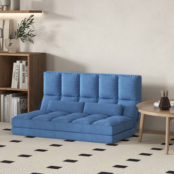 English Elm Homcom Versatile Convertible Sofa Chair Bed, Adjustable Lounge With 2 Pillows For Small Spaces W2225P217472