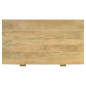 English Elm Zamora Natural 2-Drawer Console Table with Mango Wood Grain, Antique Brass Pulls, Entryway Chic B062P344937