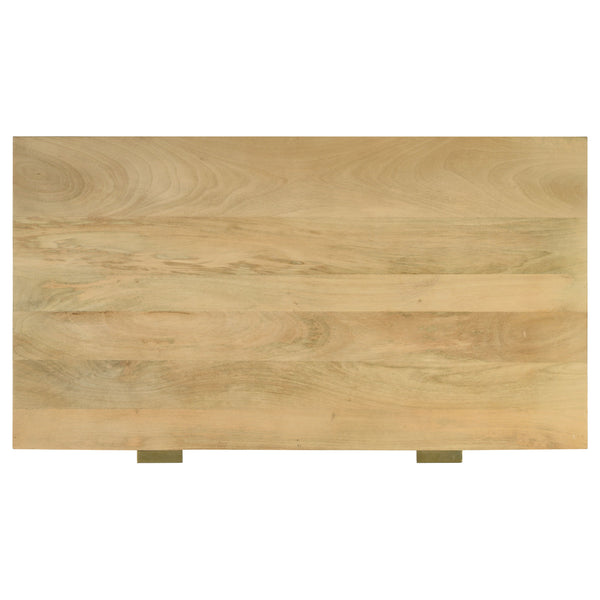 English Elm Zamora Natural 2-Drawer Console Table with Mango Wood Grain, Antique Brass Pulls, Entryway Chic B062P344937