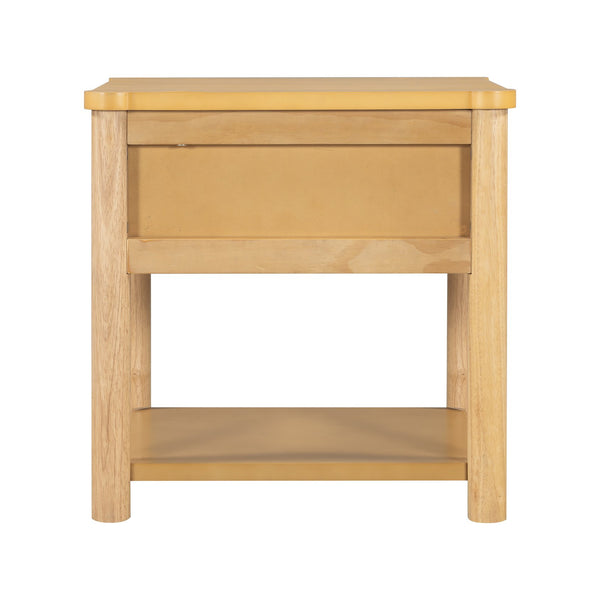 English Elm Christopher Knight Home® - Wood Nightstand with Drawer Set of 2 — Modern Farmhouse Bedside Tables, Open Shelf Storage, Durable Design Natural+Beige N770P345998N