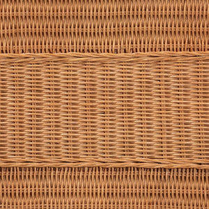 English Elm Bohemian Hand-braided Rattan Side Table with Open Shelf for Warm Organic Interiors B2750P467754