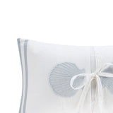 Harbor House Crystal Beach Coastal Embroidered Oblong Pillow HH30-708A White