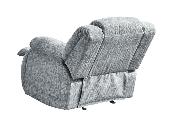 English Elm STONIC Gray Glider Recliner with Plush Zaftig Fabric, Manual Recline, Soft-Close Console, Cozy Cushioning B201P216013
