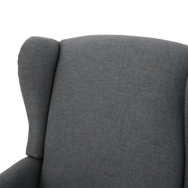 English Elm Christopher Knight Home® - Pushback Recliner Chair with Nailhead Trim and Wingback Design, Plush Fabric Comfort for Living Rooms Charcoal 60760.00CCL
