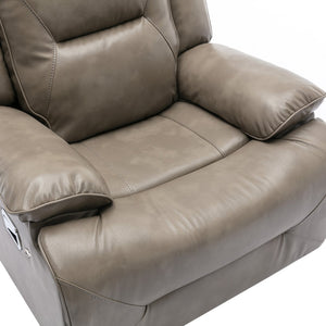 English Elm 2 Seater Home Theater Recliner with LED Light Strip, Dual Cup Holders & Hidden Storage Box, Comfortable Manual Reclining Seating for Living Room Grey WF323622AAE