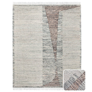 English Elm Lester Natural 8x10 Jute Area Rug - Handwoven Kilim Geometric Design, Durable 57% Sustainable Fibers B136P188402