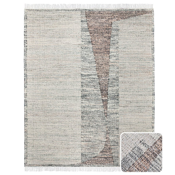 English Elm Lester Natural 8x10 Jute Area Rug - Handwoven Kilim Geometric Design, Durable 57% Sustainable Fibers B136P188402