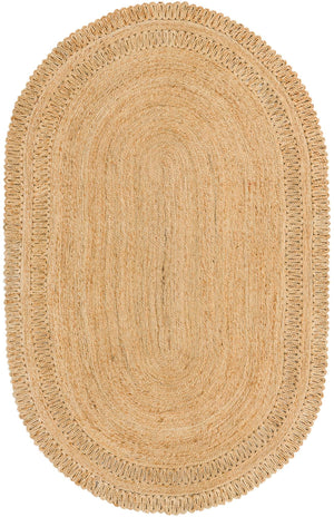 Unique Loom Braided Jute Seema Hand Braided Striped Rug Natural,  5' 1" x 8' 0"