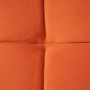 English Elm 98.4" Corduroy Cloud Puff Sofa Vacuum Packed 4-seater Living Room Couch with Pillows Orange W5515P477306