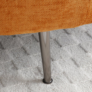 English Elm Oversize Extra Large Barrel Chair with Ottoman — Spacious Chenille Round Living Room Seat, 53.5" Orange W1117P257251