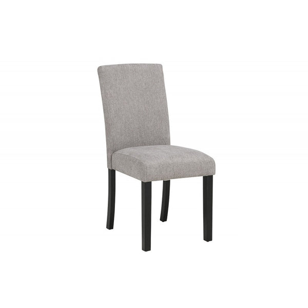 English Elm Gray Fabric Upholstered Dining Chair Set of 2 with Black Wood Legs | Modern Grey Side Chairs, 19.5" Seat Height, Easy Assembly B011P366728