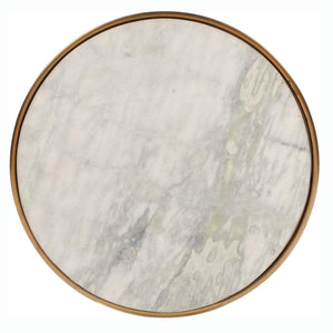 English Elm Christopher Knight Home® - Modern Aluminum Accent Table with Marble Top, Antique Brass Finish, Lightweight Rust-Resistant Glam Accent (18" x18") 67035.00