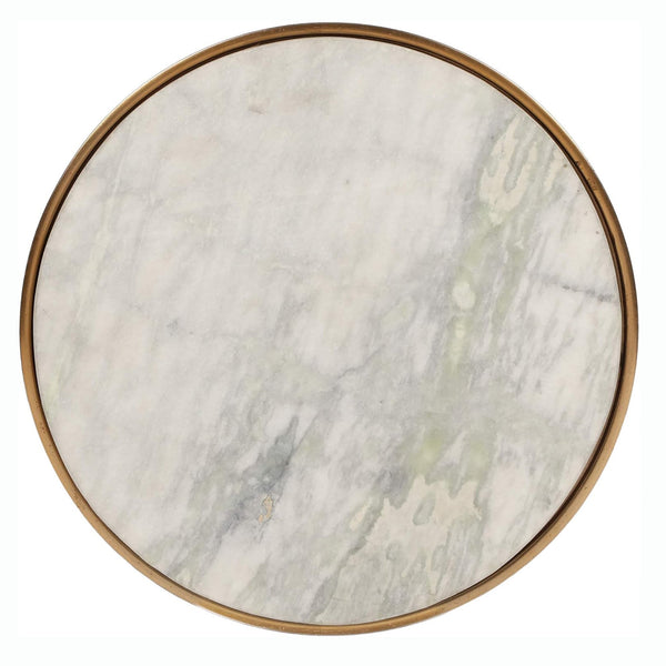 English Elm Christopher Knight Home® - Modern Aluminum Accent Table with Marble Top, Antique Brass Finish, Lightweight Rust-Resistant Glam Accent (18" x18") 67035.00