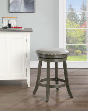 OSP Home Furnishings Round Backless Swivel Stool 2 Pack Dove / Antique Grey