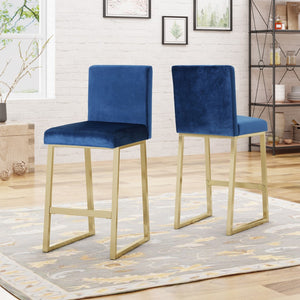 Christopher Knight Home® - Noble House - Toucanet Modern Glam Velvet Barstools - Set of 2