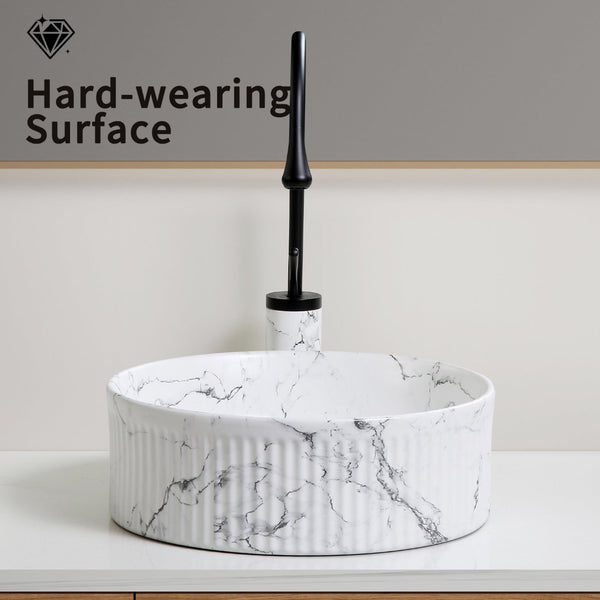 English Elm Floating Wall Mounted Ceramic Bathroom Sink Compact Rectangle White Porcelain Vanity W3402P362374