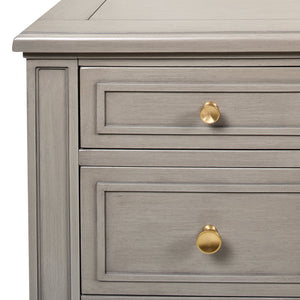 English Elm Jennifer Taylor Home - Dauphin Elegant 5-Drawer Executive Desk In Grey Cashmere With Gold Accents For Stylish Workspaces B2719P238476