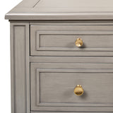 English Elm Dauphin Gold Accent 5-Drawer Wood Executive Desk, Grey Cashmere Wood