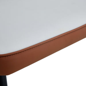 English Elm Table Luxurious Pandora Glass Dining Set With Golden C-Shaped Legs & 6 Ergonomic Pu Chairs, 71"X35.4" W1151S03248-GIGA