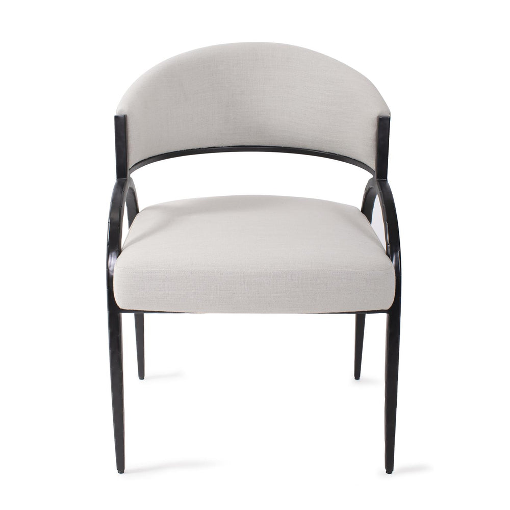 Howard Elliott Dewitt Upholstered Side Chair - Smokey Grey Comfort With Matte Black Hammered Iron Arms For Style Gray Iron,Foam,Fabric 27038-howard-elliott