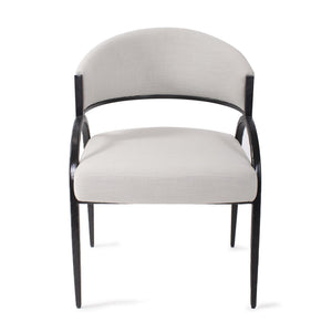 Howard Elliott Dewitt Upholstered Side Chair - Smokey Grey Comfort With Matte Black Hammered Iron Arms For Style Gray Iron,Foam,Fabric 27038-howard-elliott