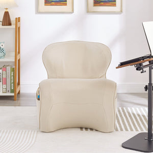 English Elm Ergonomic Floor Chair Velvet Upholstered Lumbar Support Seat for Reading Nook or Lounge Beige W1097P462002