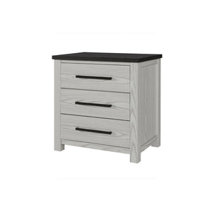 English Elm Avery Solid Wood Beige Nightstand with Dark Top, 3 Spacious Drawers, Block Feet, Sturdy Construction B201P390586