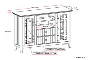 English Elm Bedford Hand-Finished Tall TV Media Stand for TVs up to 60" — Solid Wood, Tempered Glass, Ample Storage B136P203485