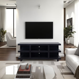 English Elm Laurel Rustic Modern 64" TV Stand for TVs up to 70" — Oak Solids & Veneers, Open Shelves, No Assembly B108P292263