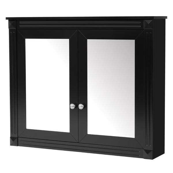 English Elm 36'' Wall Mounted Medicine Cabinet with Dual Mirrors Soft Close Doors Bathroom Storage Black N710P371186B