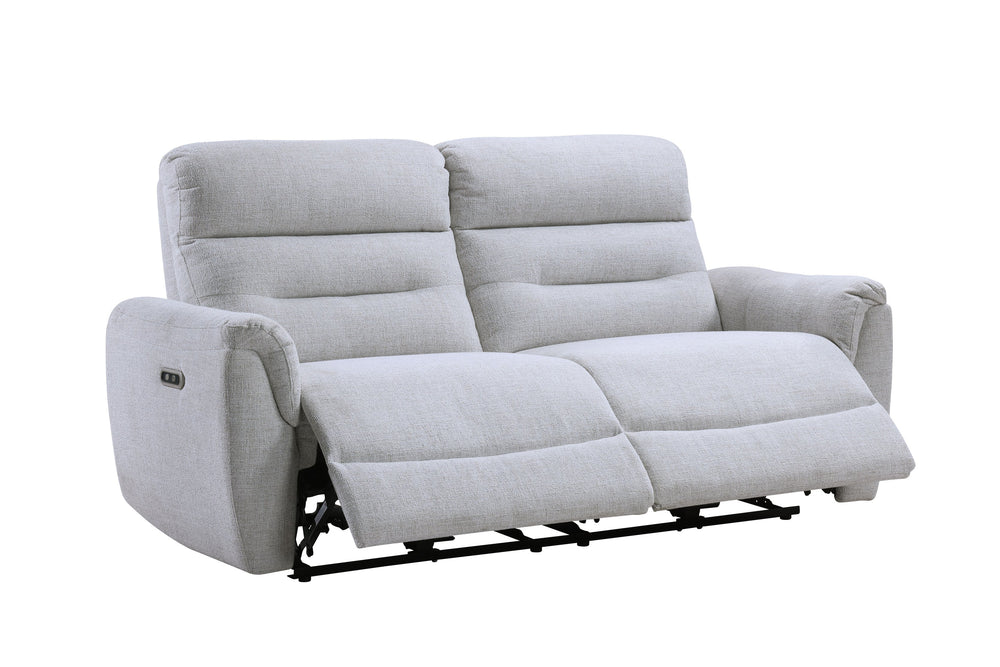 English Elm Eastre Gray Chenille Power Motion Sofa with USB & Type-C Ports, Pocket Coil Seats, Solid Wood Frame B2726P375946