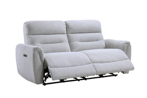 English Elm Eastre Gray Chenille 3-Piece Power Motion Living Room Set with USB & Type-C Ports, Reclining Comfort B2726S00525