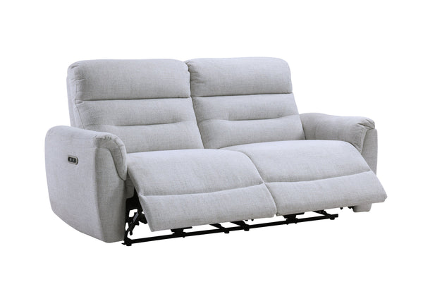 English Elm Eastre Gray Chenille 3-Piece Power Motion Living Room Set with USB & Type-C Ports, Reclining Comfort B2726S00525