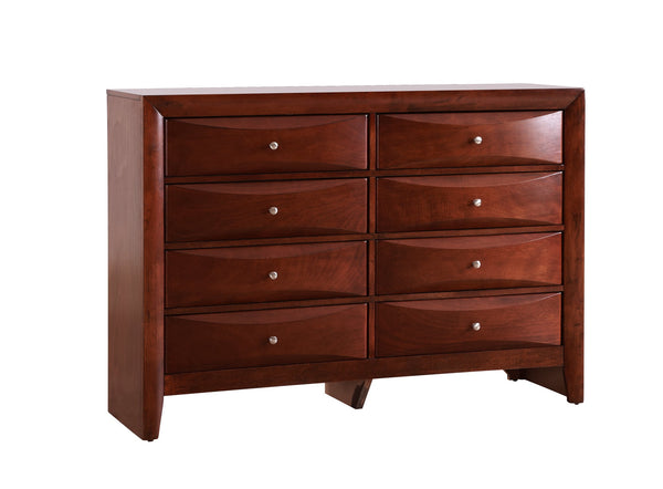 English Elm Marilla Modern G1503-D Dresser with Beveled Molded Resin Fronts, Dovetailed Drawers, Fully Assembled Cherry 43 L x 61 W x 19 H B078108047