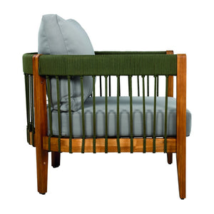 English Elm Christopher Knight Home® - [Set Of 2] Stylish Acacia Wood Outdoor Lounge Chairs With Handwoven Rope & Water-Resistant Cushions N767P265743E_2