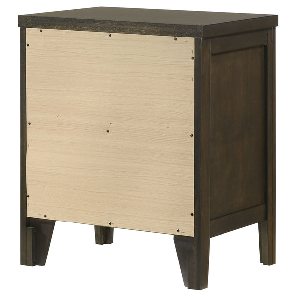 English Elm Clement Dark Cocoa Two-Drawer Nightstand with Brushed Nickel Hardware, Sturdy Wood, Versatile Style (26.25"H) B062P375568