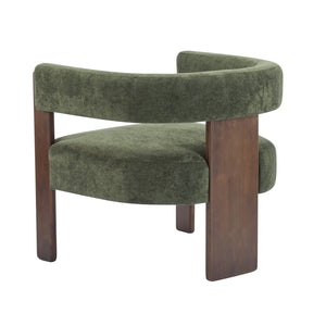 English Elm Christopher Knight Home® - Modern Velvet Upholstered Accent Arm chair with Barrel Back Design, Luxurious Velvet Comfort & Curved Legs Olive Green,Walnut 29.5 L x 25.5 W x 14.5 H N776P205886G
