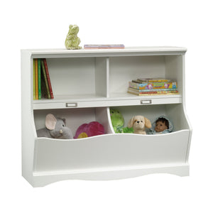 English Elm Bookcase, Engineered wood gray finish with adjustable shelf, compact durable storage for small spaces White B356P354497