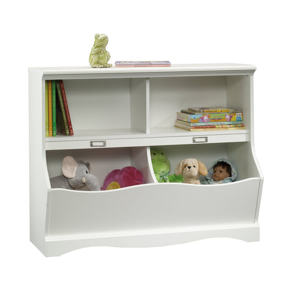 English Elm Bookcase, Engineered wood gray finish with adjustable shelf, compact durable storage for small spaces White B356P354497