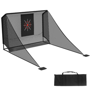 English Elm Golf Practice Net with Auto Ball Return Side Barriers Portable Backyard Hitting Enclosure W1422P416689