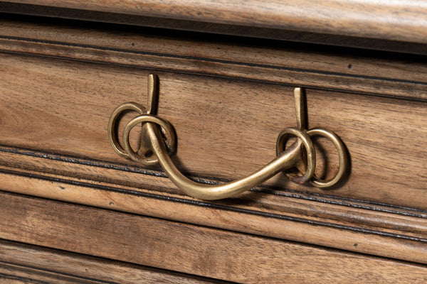 Sarreid Game Of Thrones Desk - Rustic Iron & Walnut Design With Desert Bleached Finish For Stylish Workspaces Tan  27100