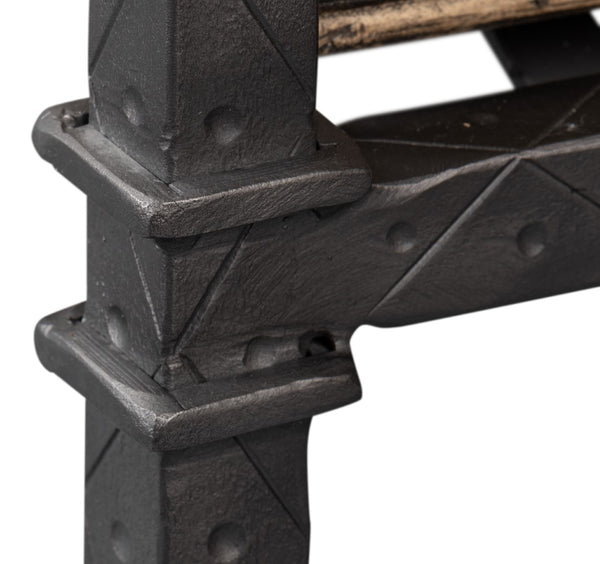 Sarreid Game Of Thrones Desk - Rustic Iron & Walnut Design With Desert Bleached Finish For Stylish Workspaces Tan  27100