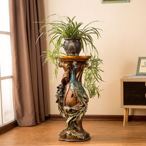 English Elm 33" Resin Fairy Floral Relief Column Pedestal Romantic Plant Stand Entryway Accent W5709P462890